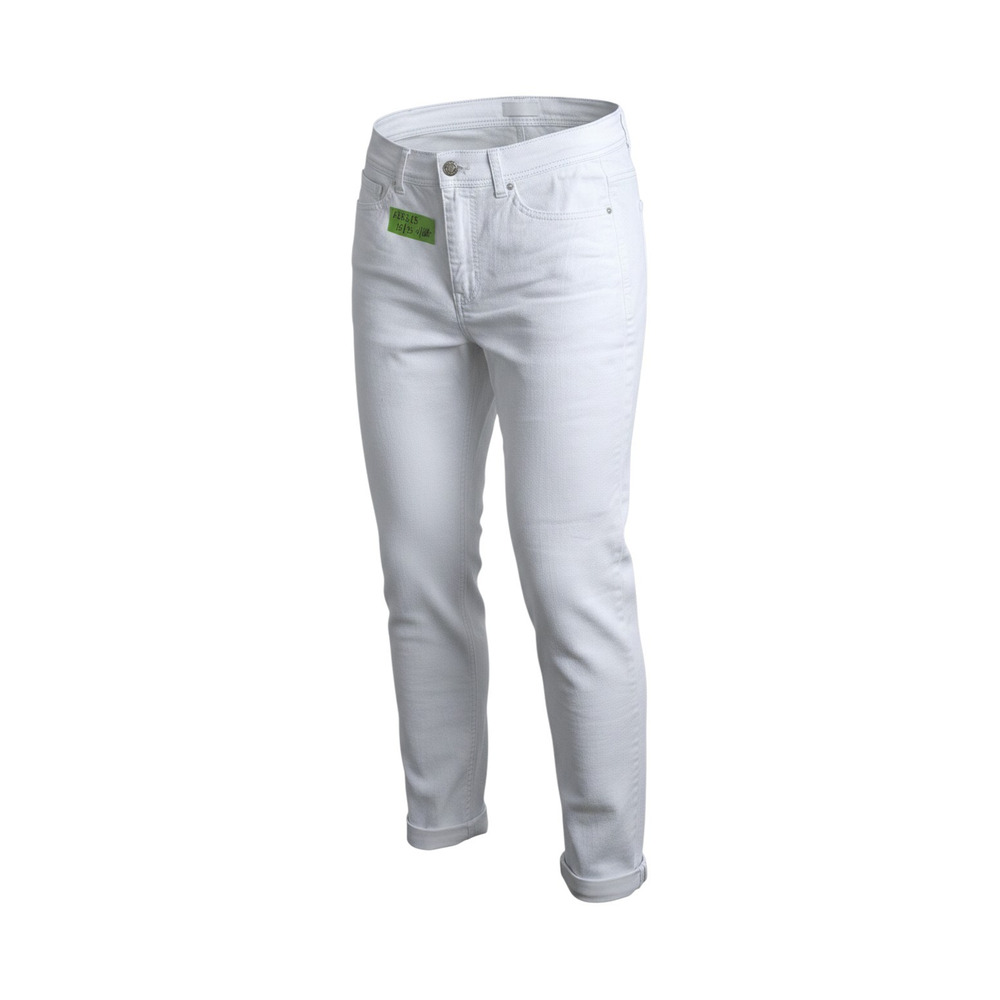 Angels Women's White Denim Jeans Solid 5-Pocket Button Cotton Blend Regular 10